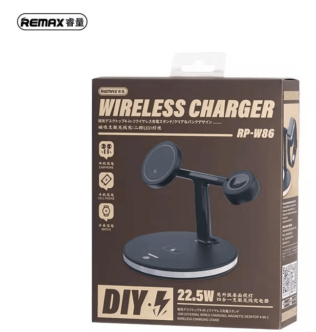 RP-W86 Cargador Inalámbrico 4 en 1 para iPhone, AirPod y Apple Watch