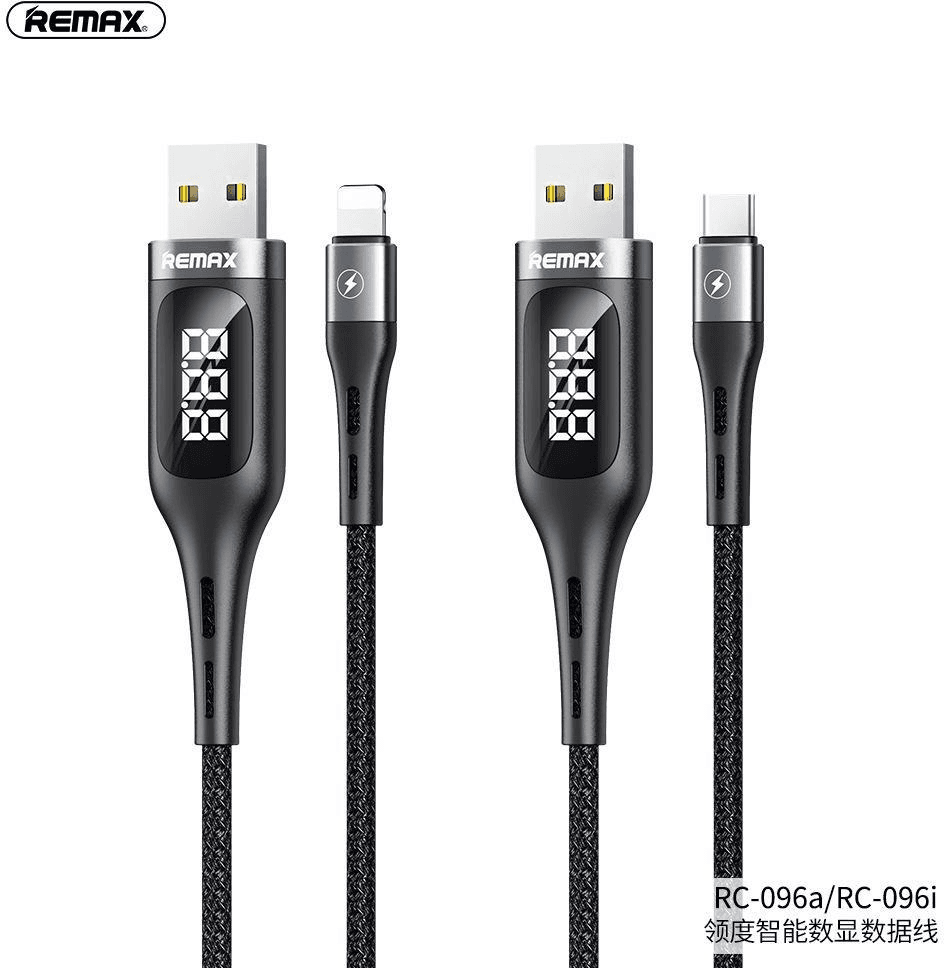 RC-096I-RC-096A Cable USB con Pantalla Digital Inteligente y Temporizador de Carga