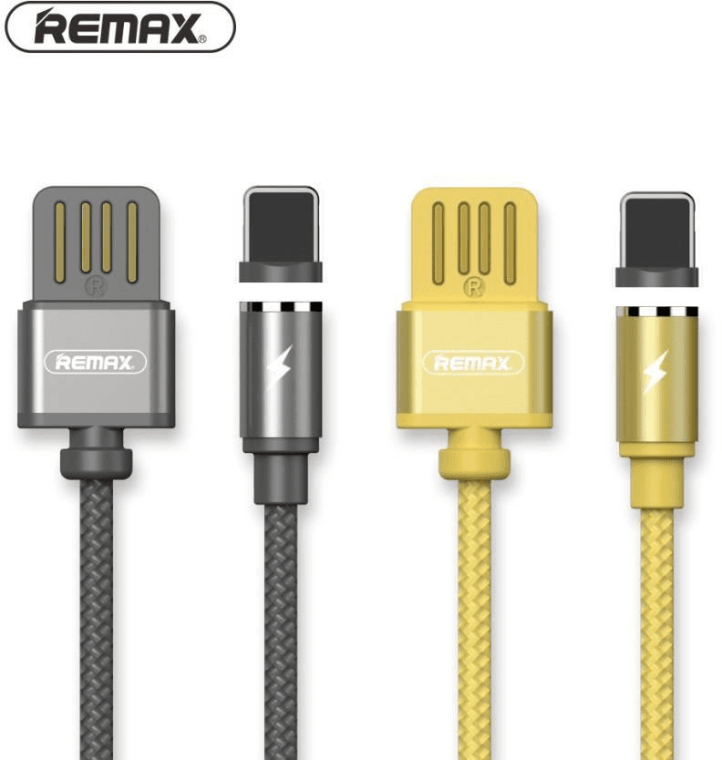 REMAX-GRAVITY-SERIES-DATA-NYLON-TRENZADO - Cable Lightning con Conector Magnético y LED Indicador